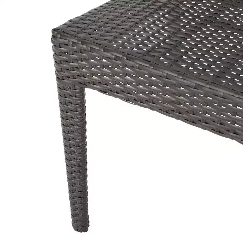 GDFStudio Holmes Set da Pranzo da Esterno in Vimini a 5 Pezzi con Tavolo Rotondo e Foro per Ombrellone