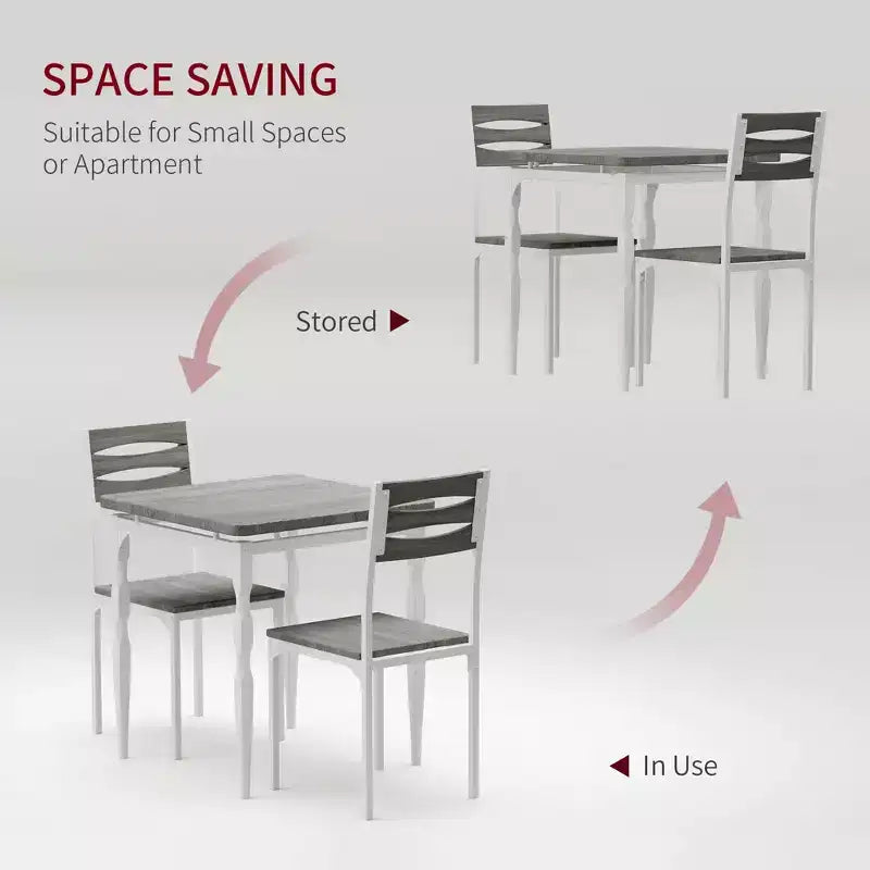 Set tavolo da pranzo 3 pezzi con gambe a spirale