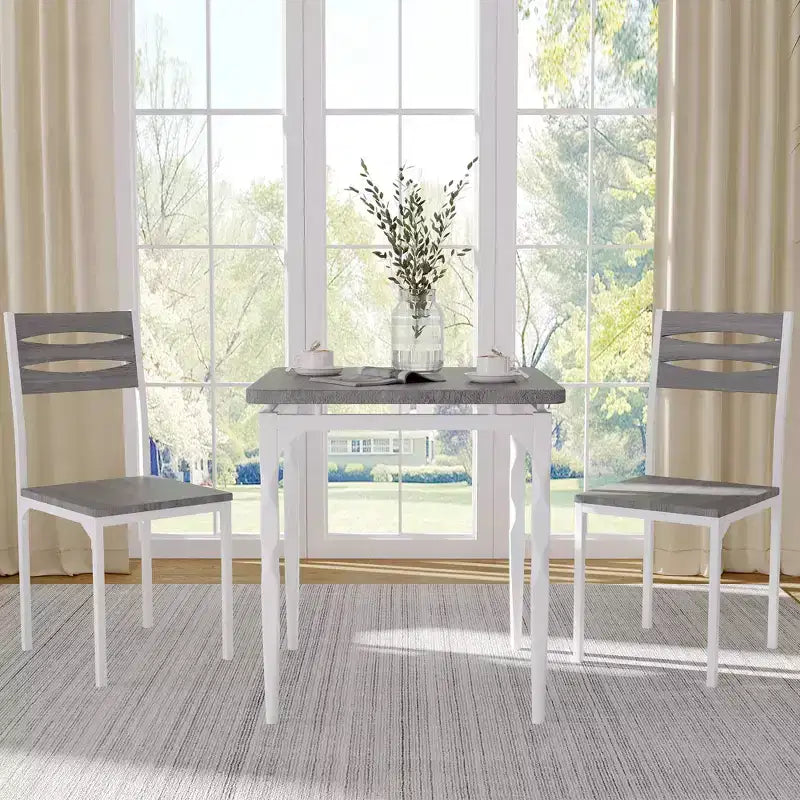 Set tavolo da pranzo 3 pezzi con gambe a spirale