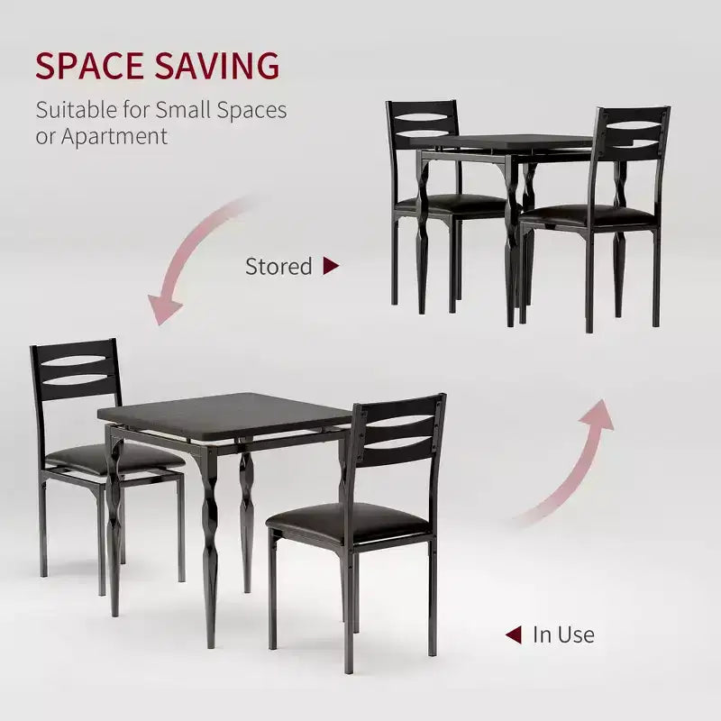 Set tavolo da pranzo 3 pezzi con gambe a spirale