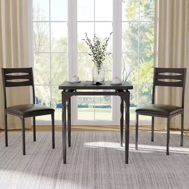 Set tavolo da pranzo 3 pezzi con gambe a spirale