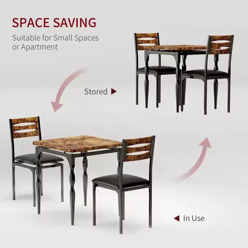 Set tavolo da pranzo 3 pezzi con gambe a spirale