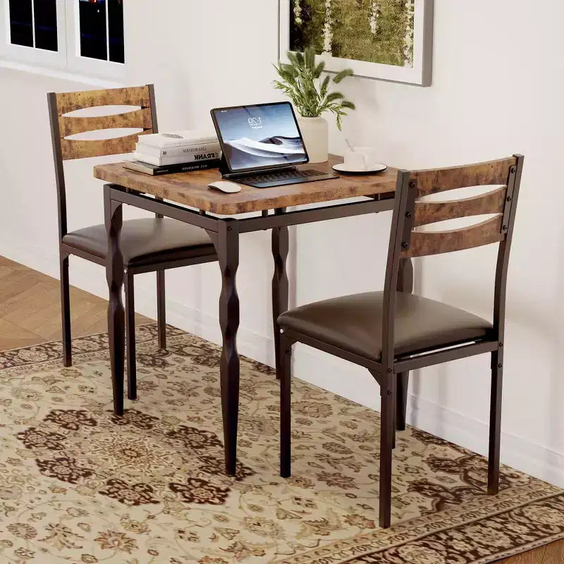Set tavolo da pranzo 3 pezzi con gambe a spirale