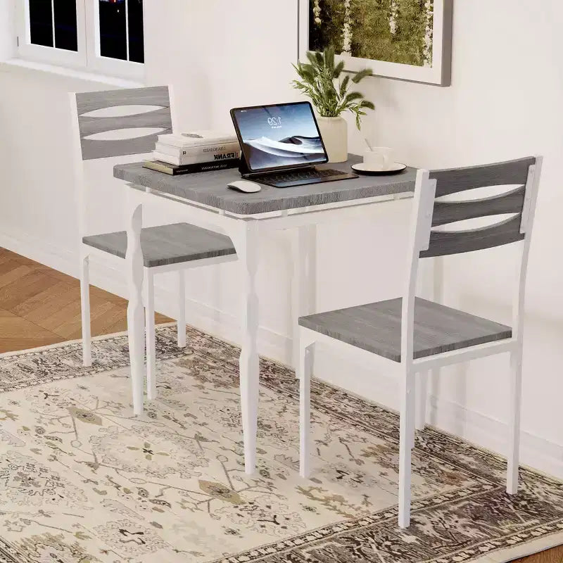 Set tavolo da pranzo 3 pezzi con gambe a spirale