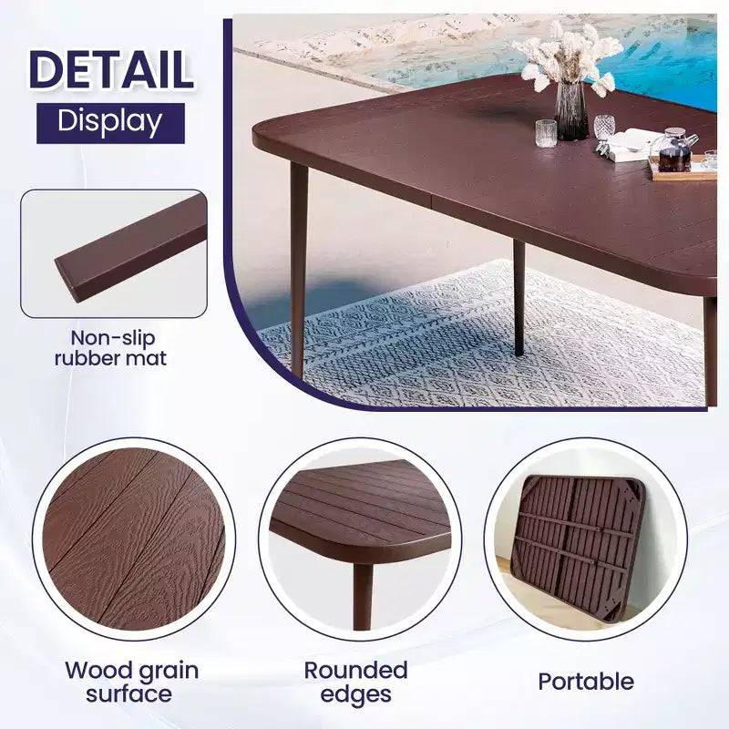 Set da pranzo da esterno Hyleory Elegant 5 pezzi con sedie impilabili e tavolo da pranzo in ferro