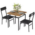 3 Piece Dining Table Set, with 2 PU Upholstered Chair