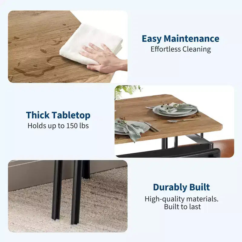 Set da tavolo da pranzo 5 pezzi, con 4 sedie imbottite in PU