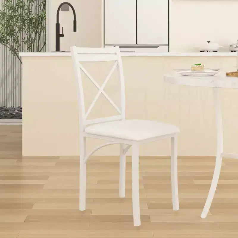 VECELO set da pranzo di 5 pezzi per 4 persone, dinette in finto marmo con 4 sedie per cucina, piccoli spazi, bianco/nero