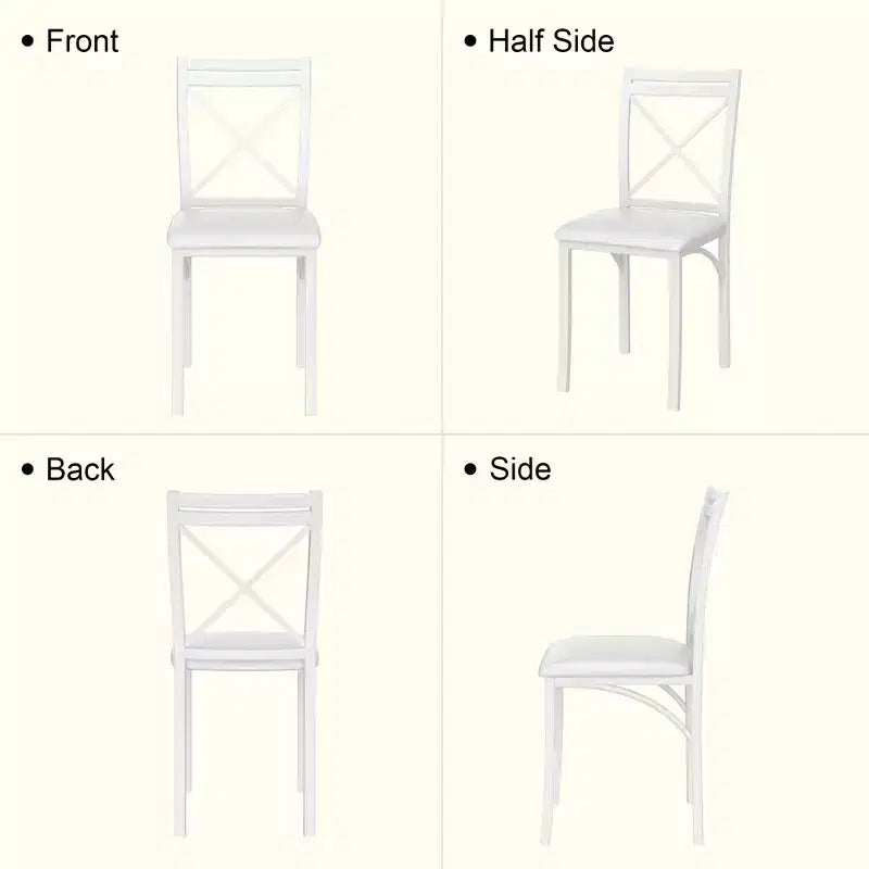 VECELO set da pranzo di 5 pezzi per 4 persone, dinette in finto marmo con 4 sedie per cucina, piccoli spazi, bianco/nero