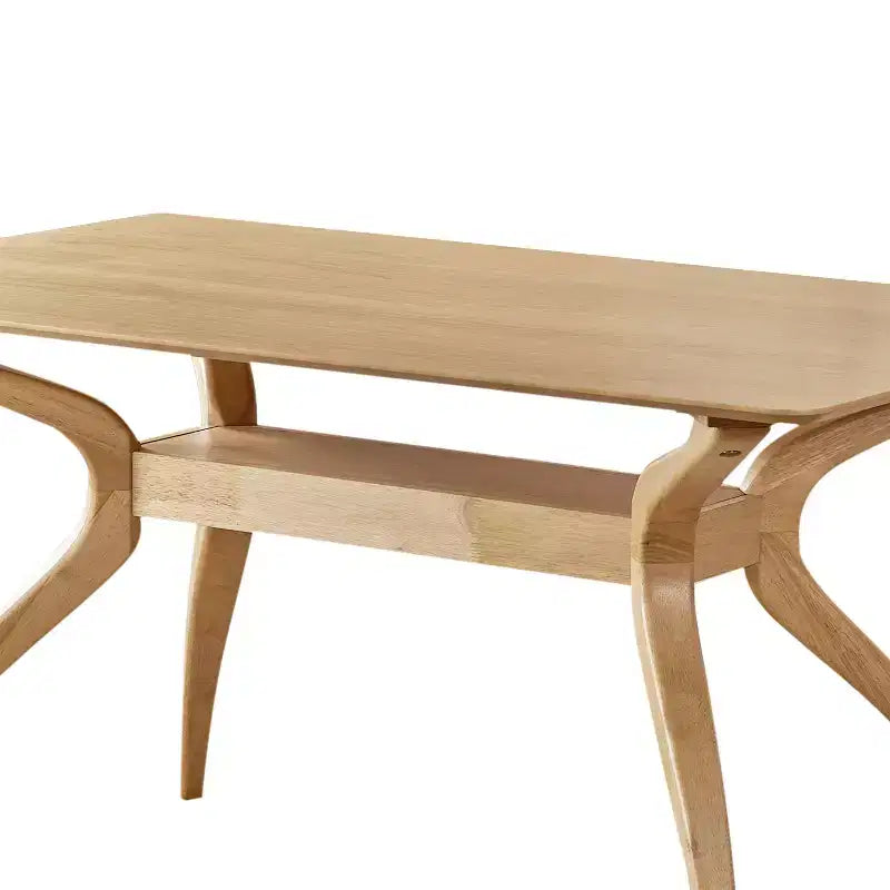 GDFStudio Megann Set Sala da Pranzo 5 Pezzi in Legno e Tessuto Stile Moderno Metà Secolo