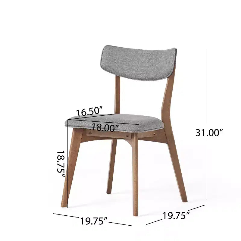 GDFStudio Megann Set Sala da Pranzo 5 Pezzi in Legno e Tessuto Stile Moderno Metà Secolo