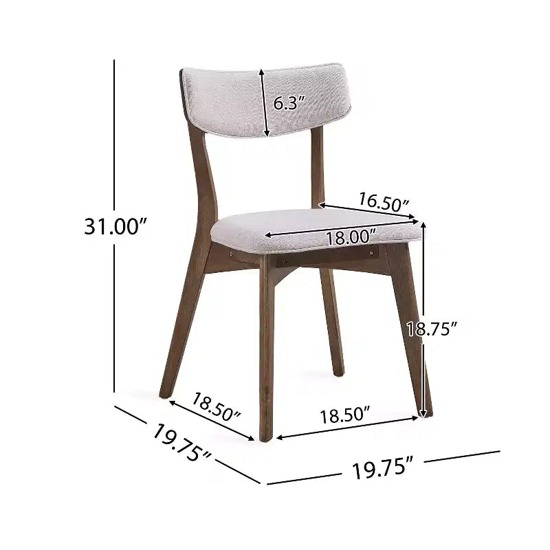 GDFStudio Megann Set Sala da Pranzo 5 Pezzi in Legno e Tessuto Stile Moderno Metà Secolo