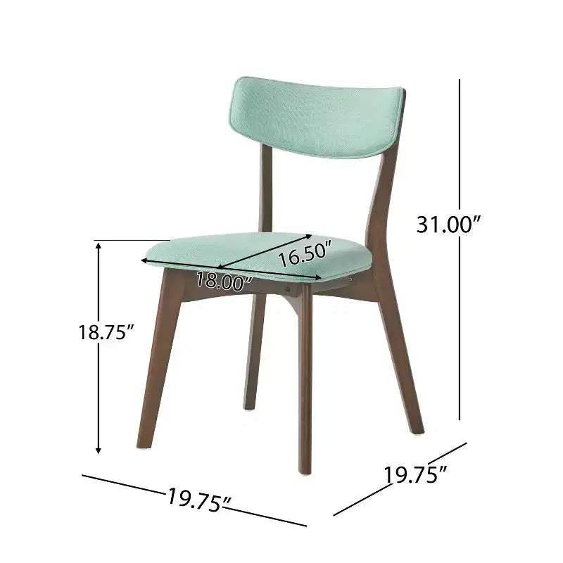 GDFStudio Megann Set Sala da Pranzo 5 Pezzi in Legno e Tessuto Stile Moderno Metà Secolo