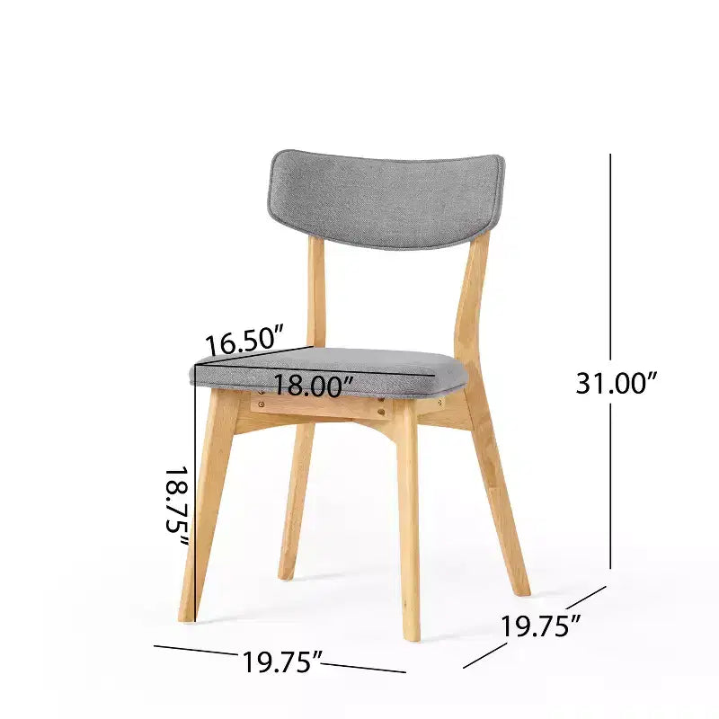 GDFStudio Megann Set Sala da Pranzo 5 Pezzi in Legno e Tessuto Stile Moderno Metà Secolo