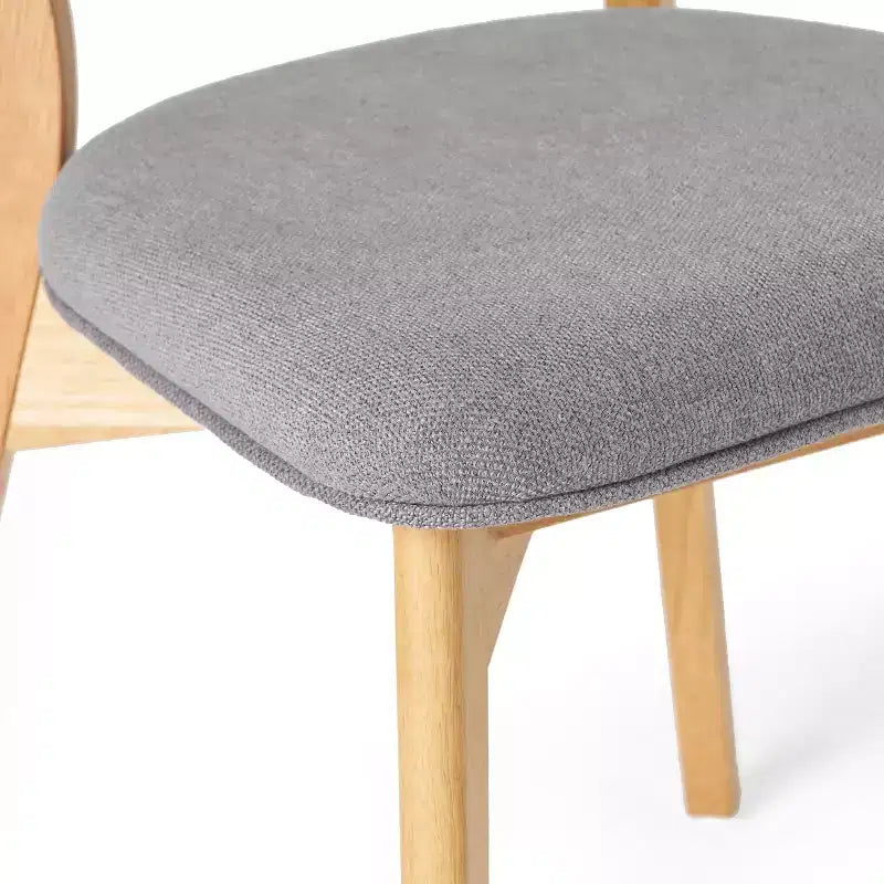 GDFStudio Megann Set Sala da Pranzo 5 Pezzi in Legno e Tessuto Stile Moderno Metà Secolo