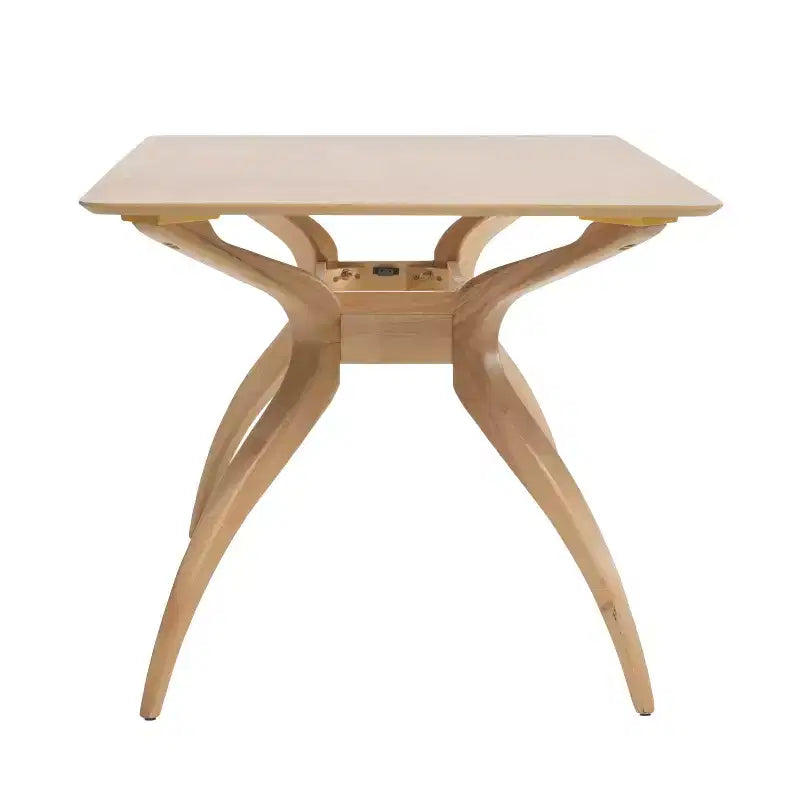 GDFStudio Megann Set Sala da Pranzo 5 Pezzi in Legno e Tessuto Stile Moderno Metà Secolo