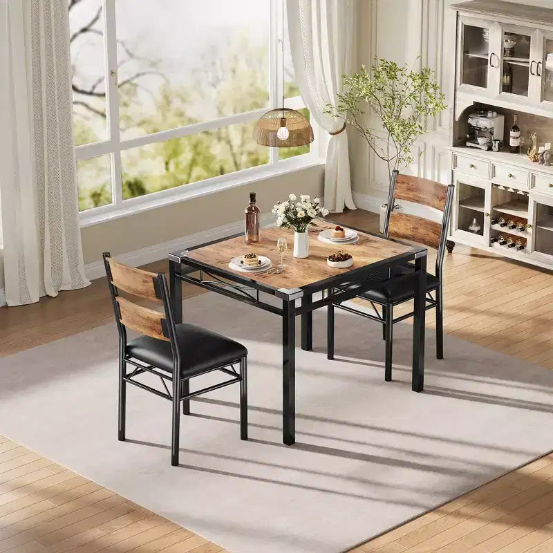Set tavolo da pranzo per 4 persone, set da pranzo, tavolo e sedie da cucina in legno set da 4 con sedie imbottite per cucina, appartamento