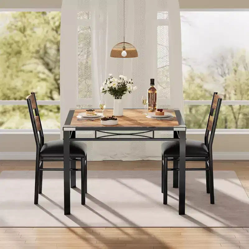 Set tavolo da pranzo per 4 persone, set da pranzo, tavolo e sedie da cucina in legno set da 4 con sedie imbottite per cucina, appartamento