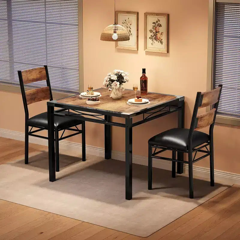 Set tavolo da pranzo per 4 persone, set da pranzo, tavolo e sedie da cucina in legno set da 4 con sedie imbottite per cucina, appartamento