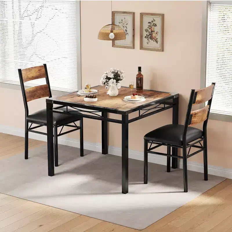 Set tavolo da pranzo per 4 persone, set da pranzo, tavolo e sedie da cucina in legno set da 4 con sedie imbottite per cucina, appartamento