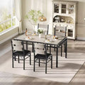 Dining Table Set for 4, Dining Room Table Set, Wood Kitchen Table and Chairs Set of 4 with Upholstered Chairs for, Kitchen Room, Apartment
