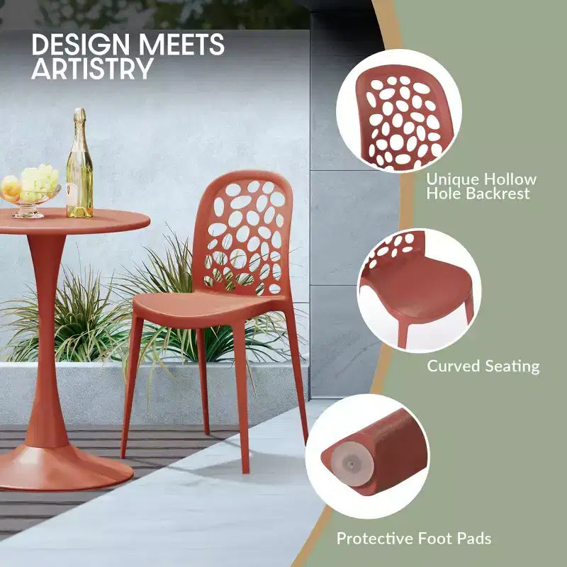 WestinTrends Playa, set da 3 pezzi per tavolo da pranzo da patio in metallo per esterni e interni con sedie da patio impilabili in polipropilene