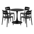 WestinTrends Playa 5-Piece Outdoor Indoor Round Metal Patio Dining Table Set With Stackable Patio Chairs