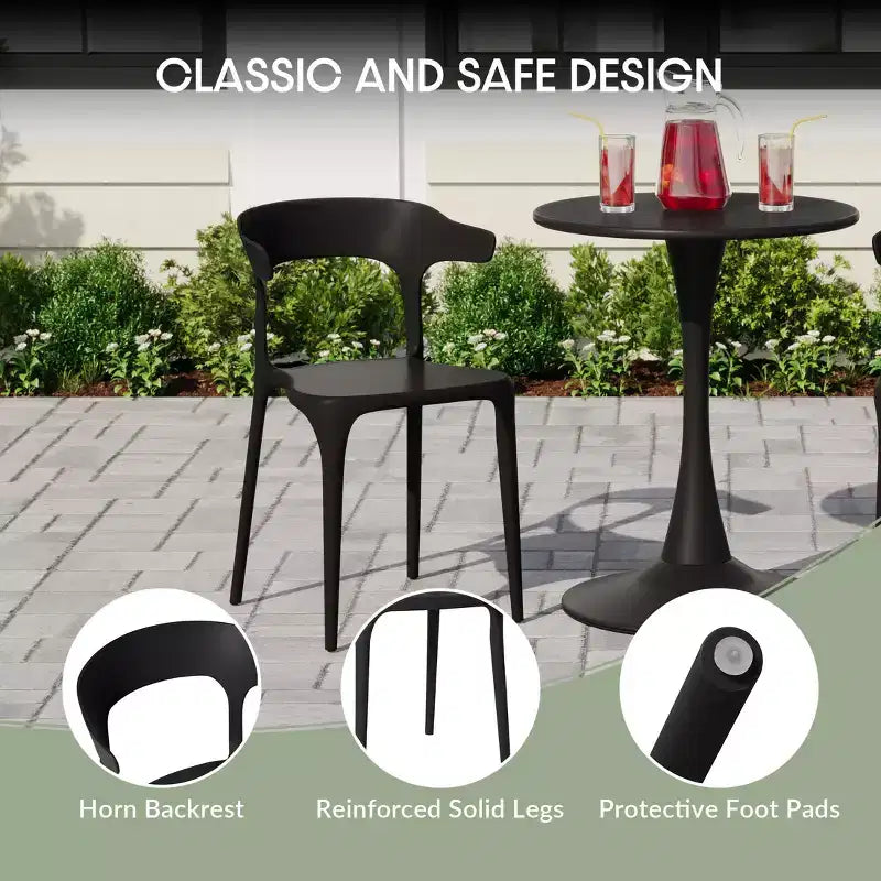 WestinTrends Playa Set Tavolo da Pranzo da Esterno in Metallo a 5 Pezzi con Sedie da Giardino Impilabili