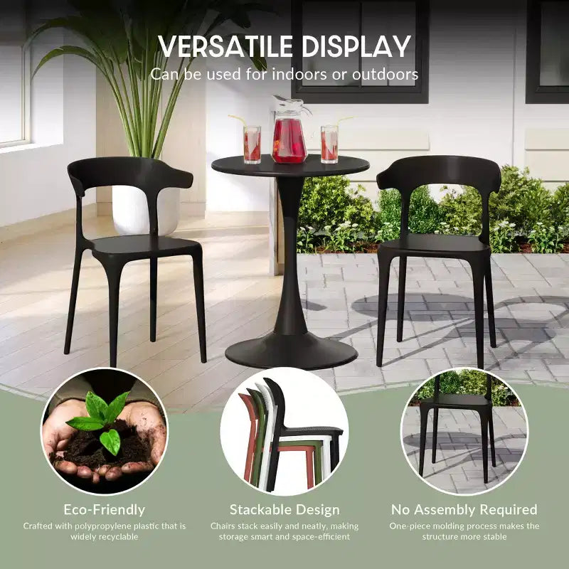 WestinTrends Playa Set Tavolo da Pranzo da Esterno in Metallo a 5 Pezzi con Sedie da Giardino Impilabili