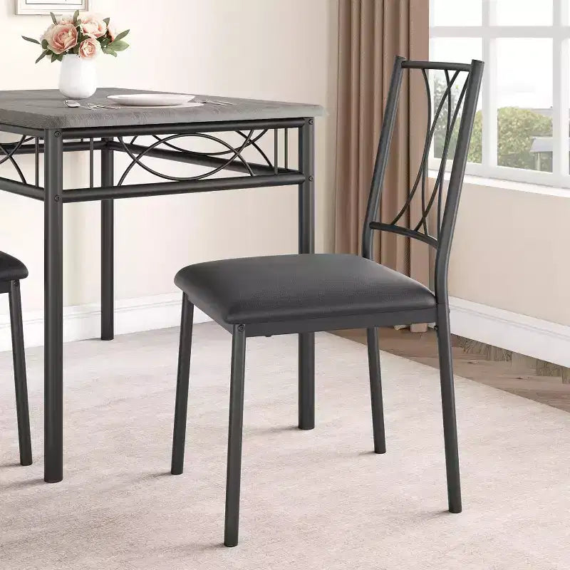 Set tavolo da pranzo per 4, tavolo e sedie da cucina, set tavolo da pranzo con 4 sedie imbottite, set tavolo da cucina per piccoli spazi, appartamento