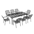 Mondawe 9-Piece Outdoor Dining Set,Steel Frame Mesh Table & Chairs Set