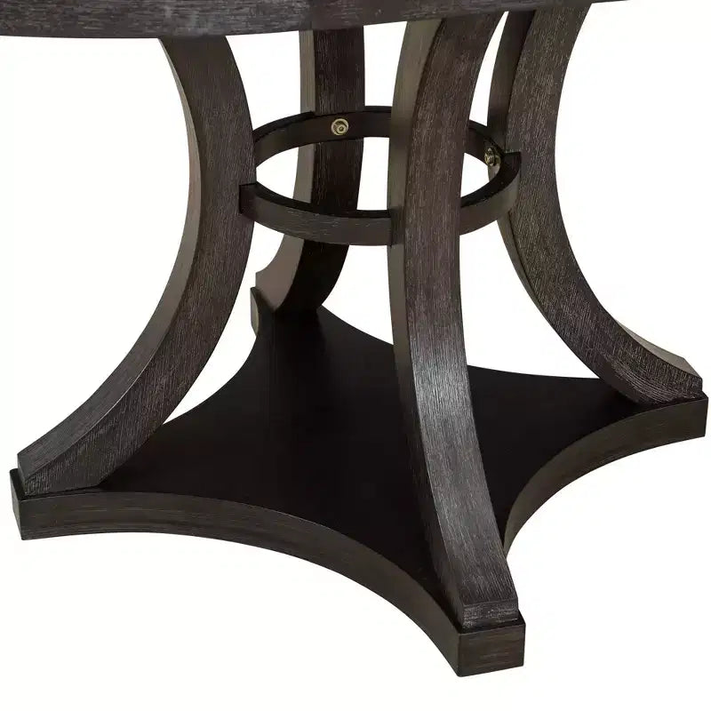 Merax Set da Pranzo Retrò 5 Pezzi Elegante con Tavolo Rotondo Allungabile e 4 Sedie Imbottite