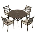 Mondawe 5 Pieces Round Cast Aluminum Outdoor Dining Set with 4 Dining Chair