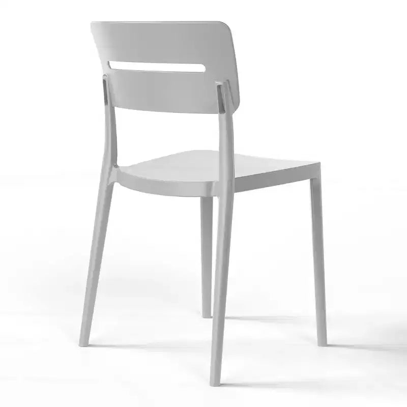 WestinTrends Playa Set da Pranzo Moderno da Esterno a 5 Pezzi con Tavolo Rotondo in Resina e Sedie Impilabili
