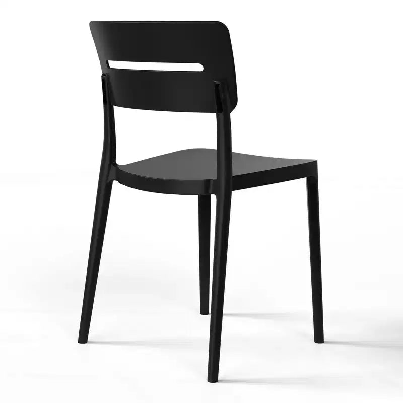 WestinTrends Playa Set da Pranzo Moderno da Esterno a 5 Pezzi con Tavolo Rotondo in Resina e Sedie Impilabili