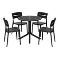 WestinTrends Playa Modern 5-Piece Resin Round Patio Dining Table Set with Stackable Patio Dining Chairs