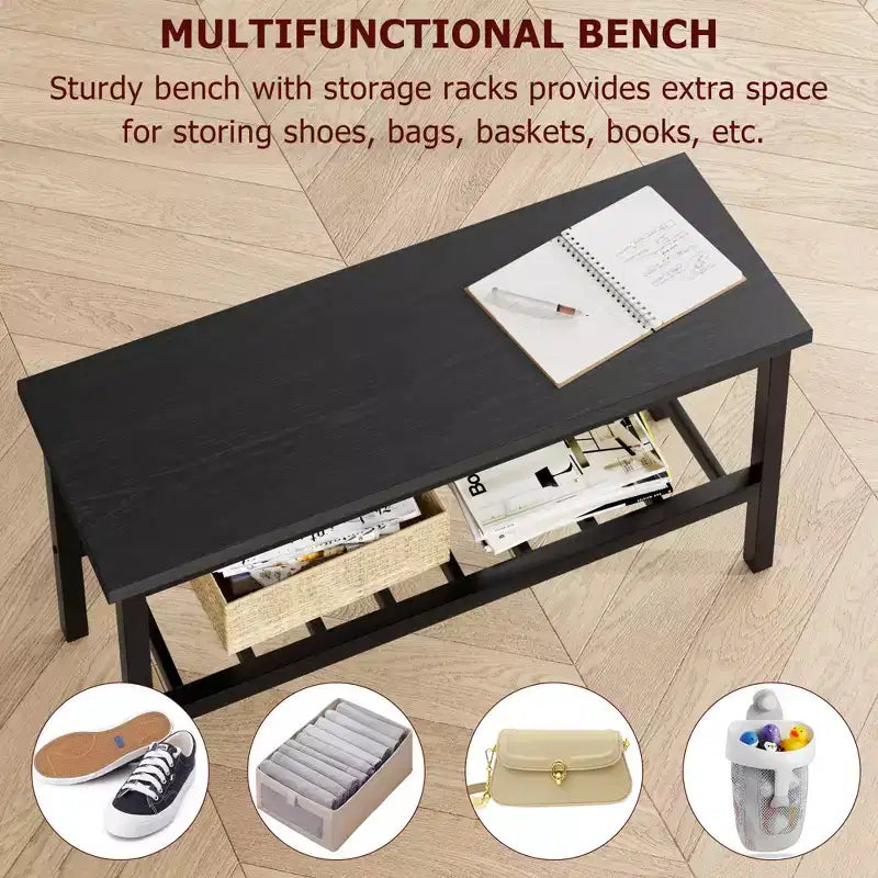 Set da pranzo per 4 persone, tavolo da cucina moderno con sedie e panca per piccoli spazi, set da pranzo per 4 persone con struttura in metallo e ripiano portaoggetti