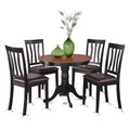 HomeStock Belmont 5-Piece Kitchen Table Set, Black & Cherry