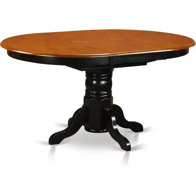 HomeStock Belmont Set da pranzo ovale da 7 pezzi con base a piedistallo, con sedia senza braccioli, nero