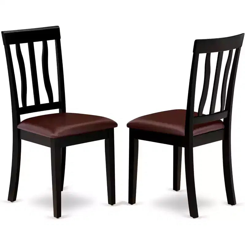 HomeStock Belmont Set da pranzo ovale da 7 pezzi con base a piedistallo, con sedia senza braccioli, nero