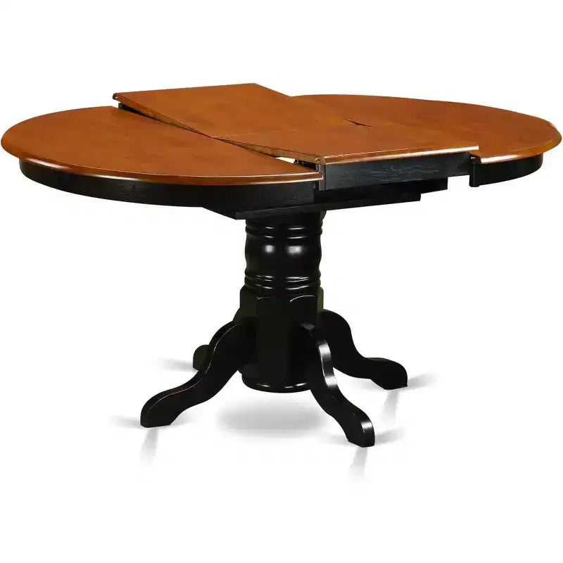 HomeStock Belmont Set da pranzo ovale da 7 pezzi con base a piedistallo, con sedia senza braccioli, nero