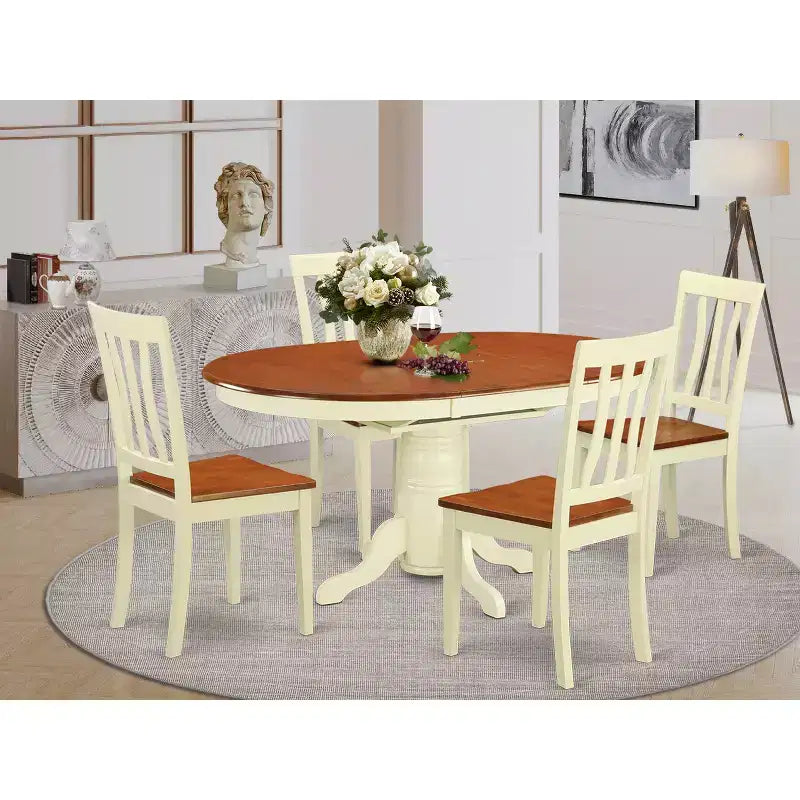 Set Sala da Pranzo - Tavolo da Cucina e 4 Sedie da Cucina