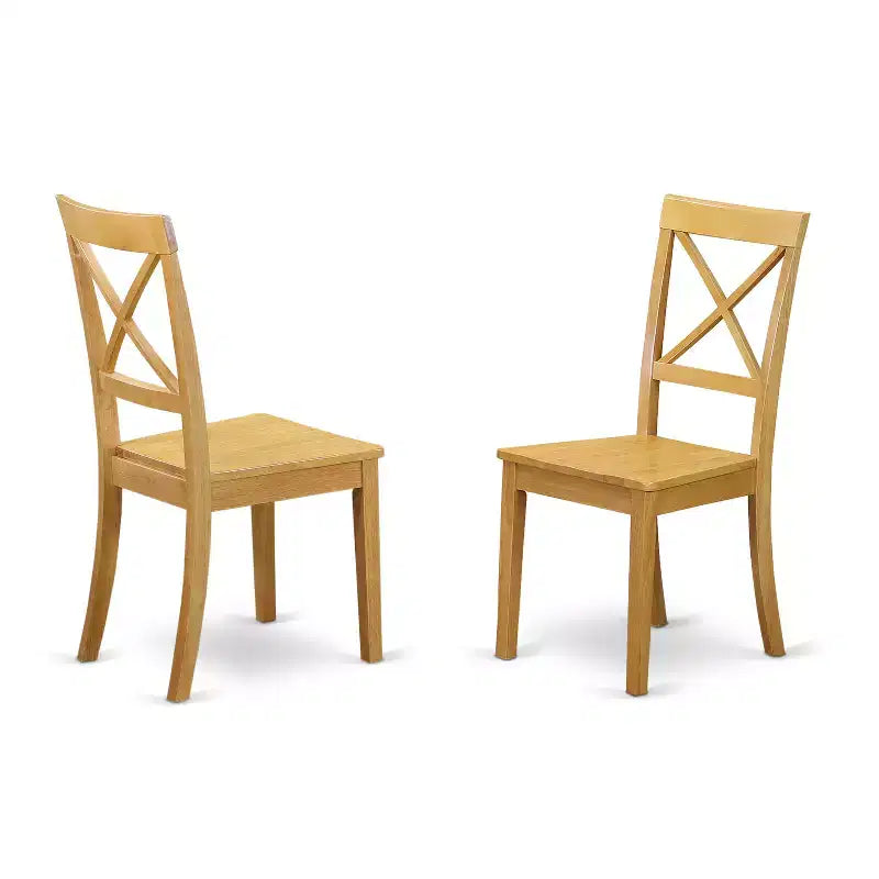 Set da cucina HomeStock Belmont 5 pezzi con un tavolo da pranzo e 4 sedie con seduta in legno in rovere