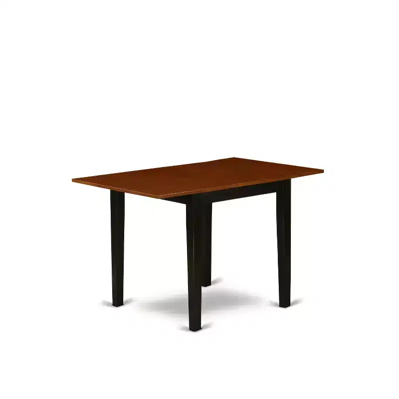 HomeStock Set da Pranzo Belmont 5 Pz - 4 Sedie in Legno, un elegante Tavolo da Pranzo in Legno - Sedile Sedia in Legno Finitura Ciliegio - Struttura in Legno Finitura Nera