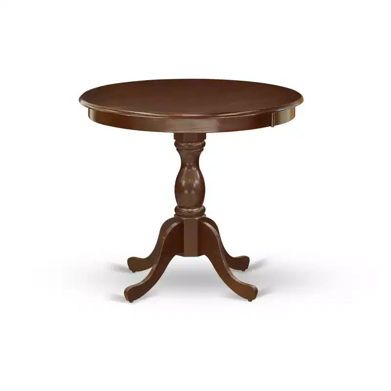 HomeStock Belmont Set da pranzo 3 pezzi 1 tavolo da cucina e 2 sedie da cucina in tessuto lino Doeskin con schienale imbottito a bottoni, borchie - Finitura mogano
