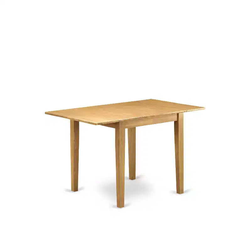 HomeStock Belmont, set da pranzo da 5 pezzi per piccoli spazi, include un tavolo da pranzo e 4 sedie con sedile in lino e schienale a doghe, finitura rovere