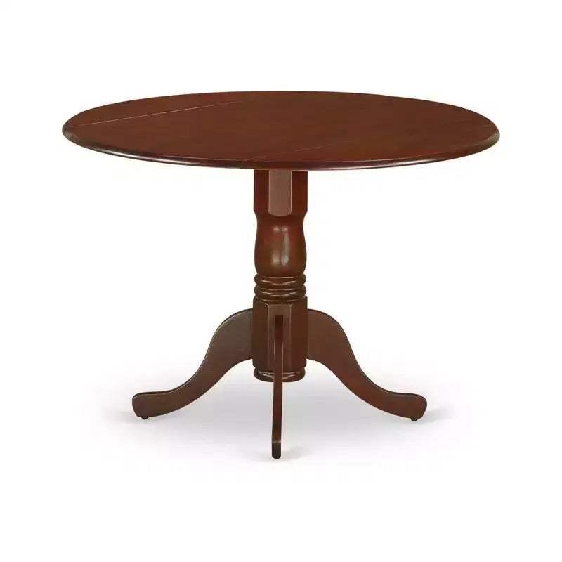 HomeStock Belmont, set da pranzo con tavolo e 4 sedie da cucina in lino color sabbia chiara e un tavolo da pranzo con finitura mogano