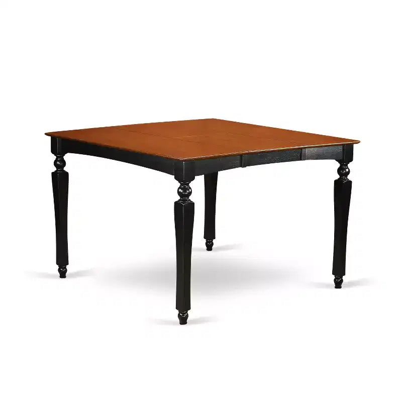 HomeStock Belmont Set tavolo da pranzo da appoggio con prolunga a scomparsa e 8 sedie Parson, finitura nera