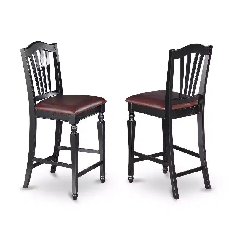 HomeStock Belmont Set tavolo da pranzo da appoggio con prolunga a scomparsa e 8 sedie Parson, finitura nera