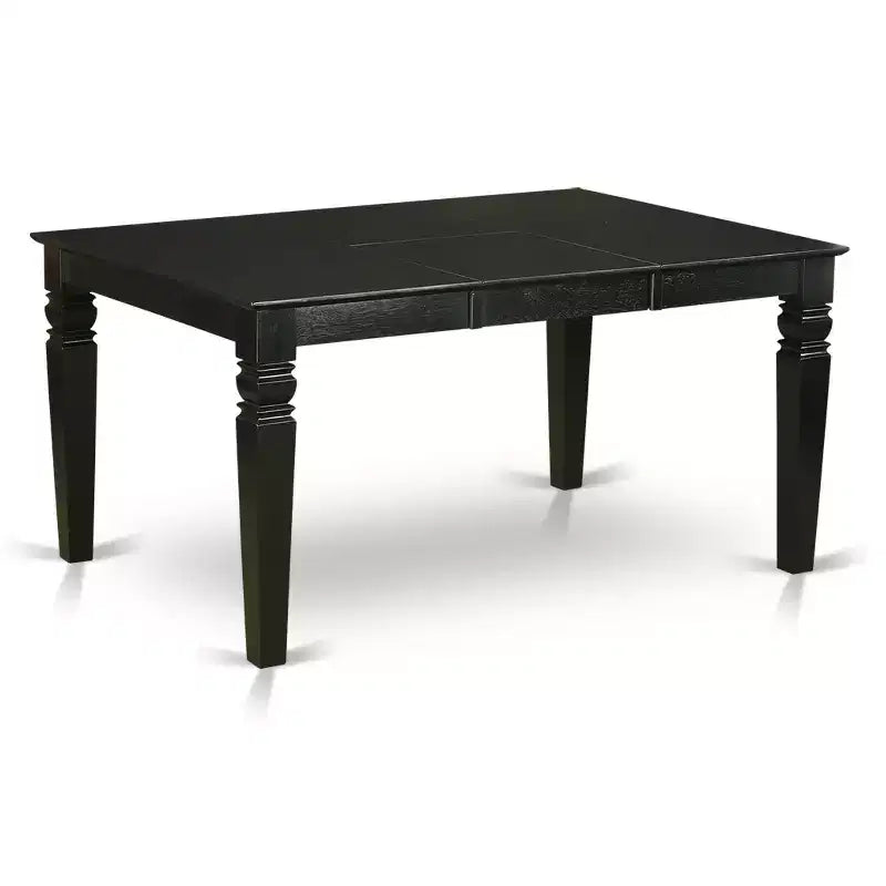 Tavolo da cucina HomeStock Belmont rettangolare 5 pezzi 42/60 pollici con prolunga a farfalla da 18 pollici riponibile e quattro sedie Parson con gamba nera
